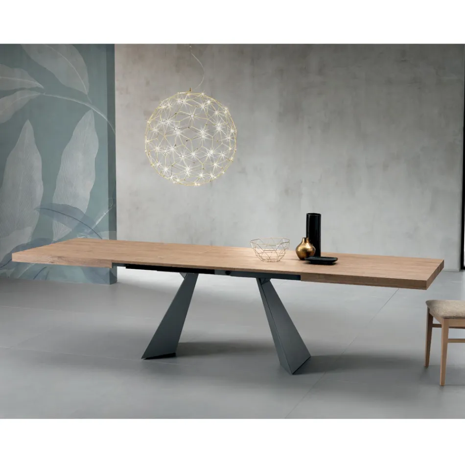 Tavolo Allungabile con Allunga Centrale in Laminato - Aperol Viadurini