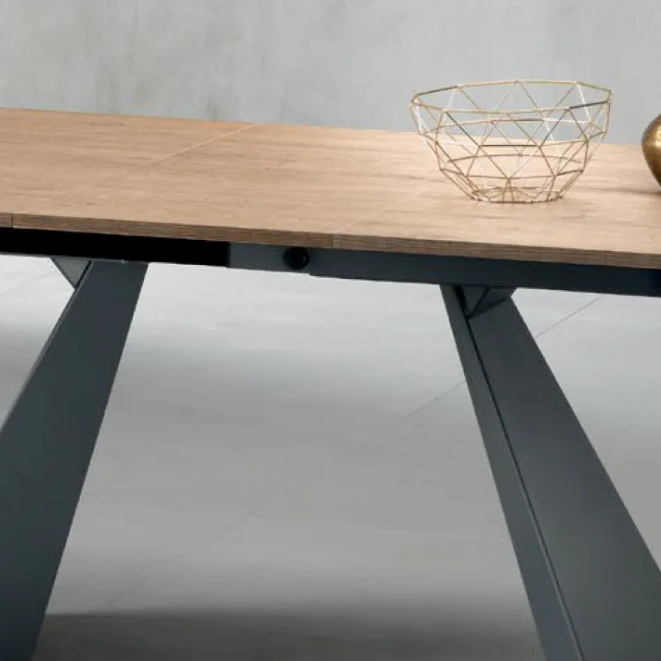 Tavolo Allungabile con Allunga Centrale in Laminato - Aperol Viadurini