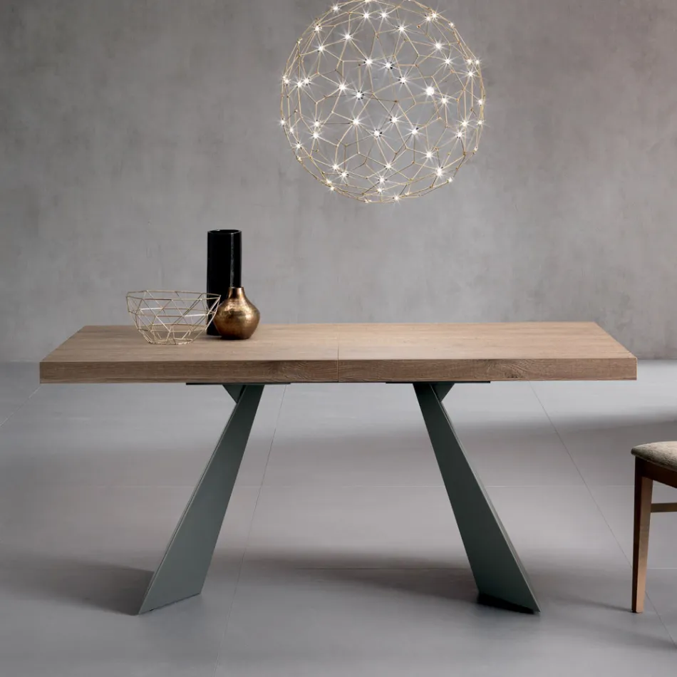 Tavolo Allungabile con Allunga Centrale in Laminato - Aperol Viadurini