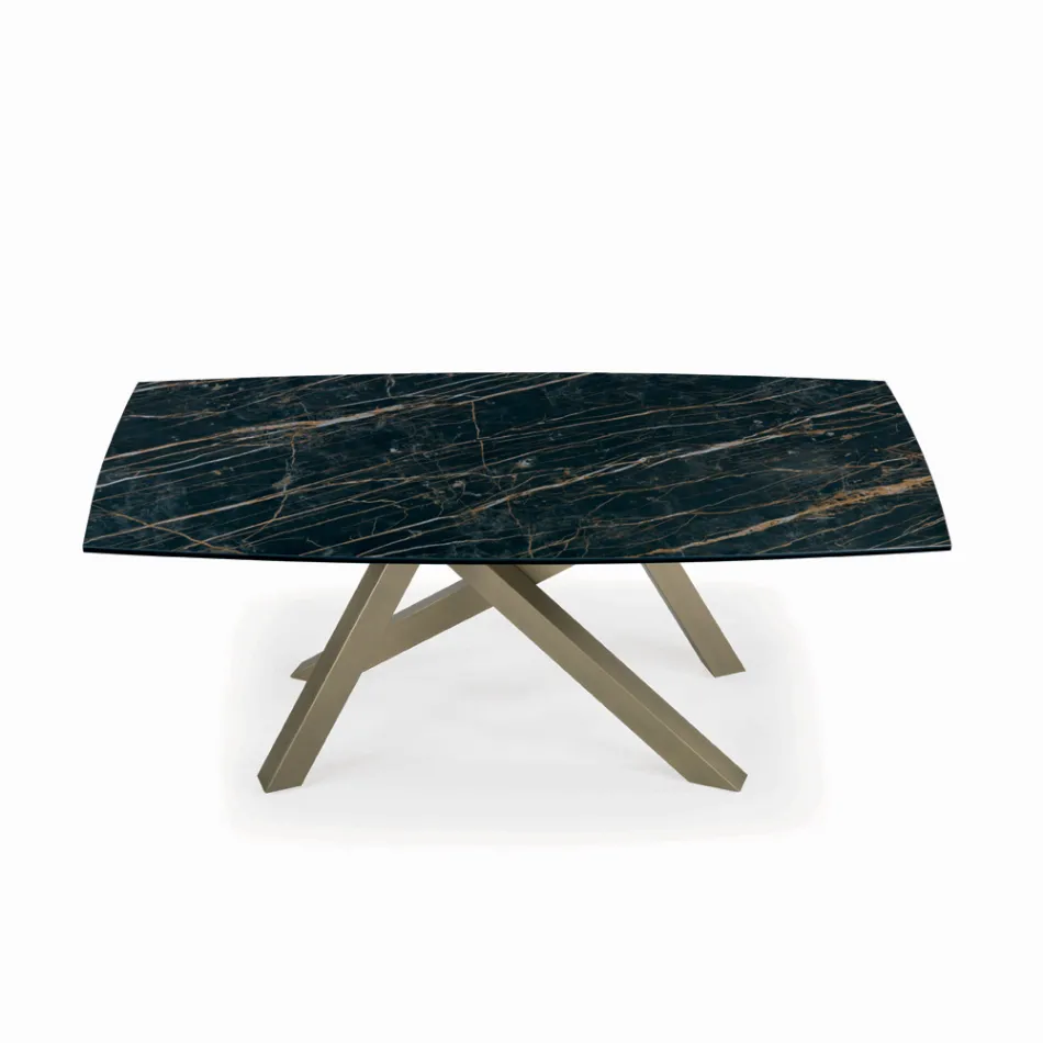 Tavolo Allungabile con Base e Piano in Diverse Finiture Made in Italy - Settimmio Viadurini