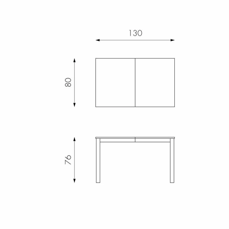 Tavolo allungabile con gambe in legno di faggio,L130/210xP80cm,Denisio Viadurini