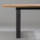 Tavolo Allungabile con Piano e Bordo Scortecciato Made in Italy - Aravis Viadurini