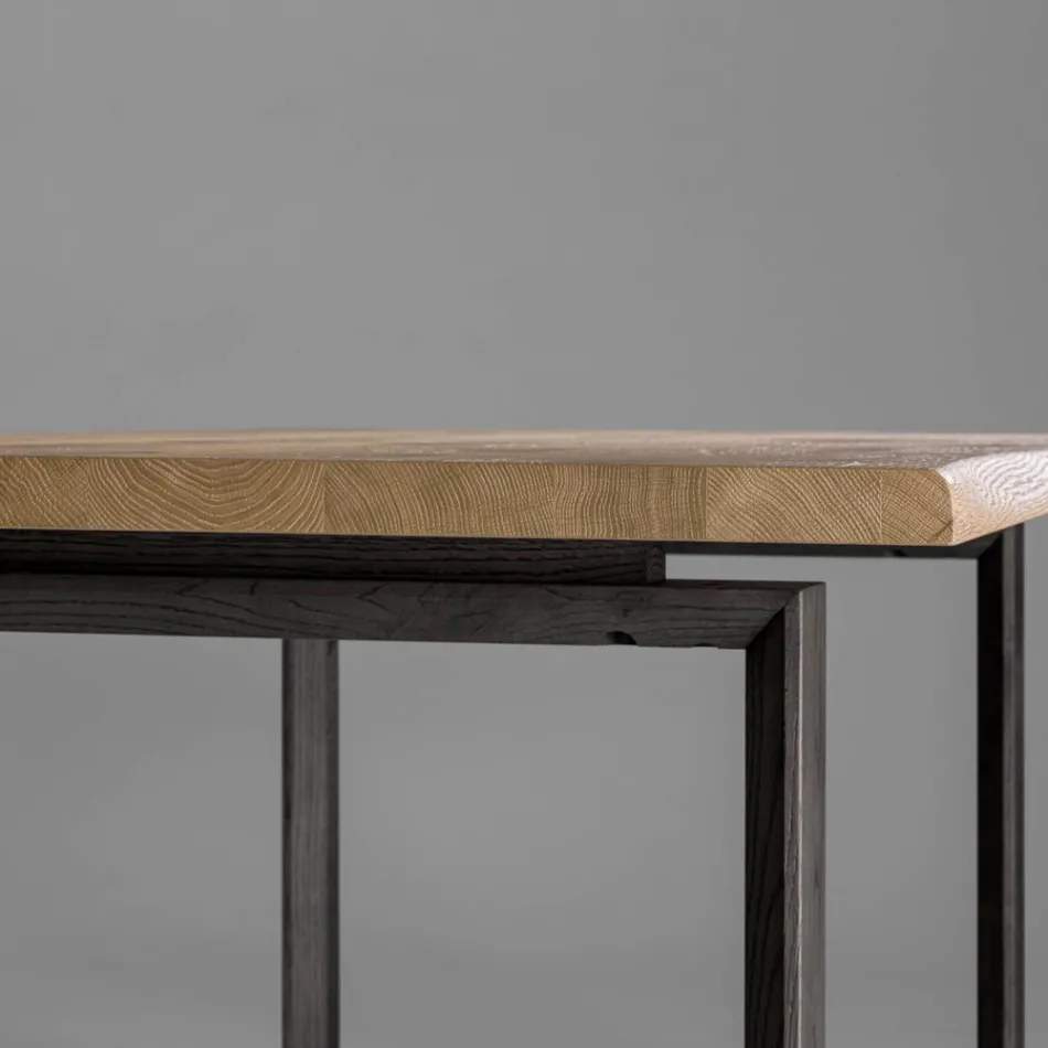 Tavolo Allungabile con Piano e Bordo Scortecciato Made in Italy - Aravis Viadurini