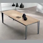 Tavolo Allungabile con Piano Impiallacciato Rovere Naturale - Anice Viadurini
