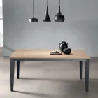 Tavolo Allungabile con Piano Impiallacciato Rovere Naturale - Anice Viadurini