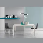 Tavolo Allungabile con Piano in Melaminico Cemento Bianco Ghiaccio - Ariel Viadurini