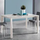 Tavolo Allungabile con Piano in Melaminico e Base in Metallo - Ariel Viadurini
