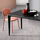 Tavolo Allungabile con Piano in Melaminico Marmo e Gambe Antracite - Ariel Viadurini