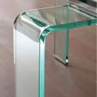 Tavolo allungabile con piano in vetro temperato Lord Viadurini