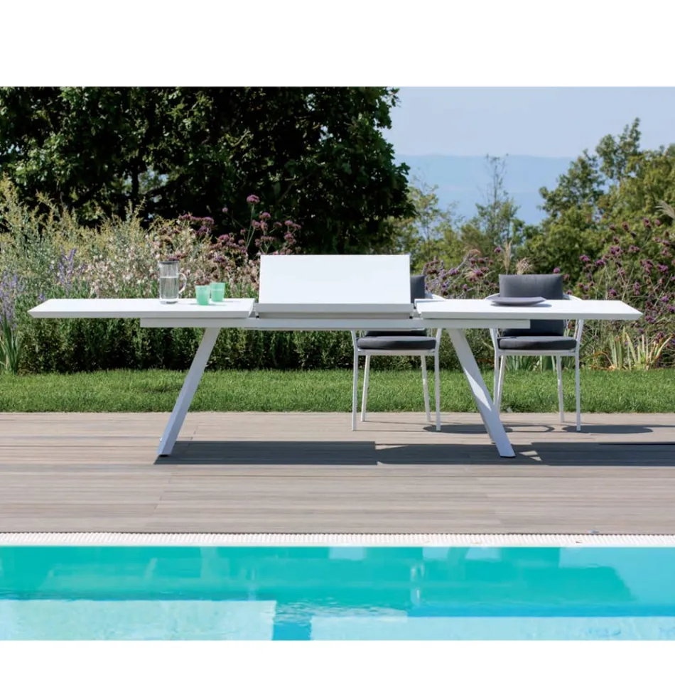 Tavolo Allungabile da Giardino in Acciaio Zincato Made in Italy – Brienne Viadurini