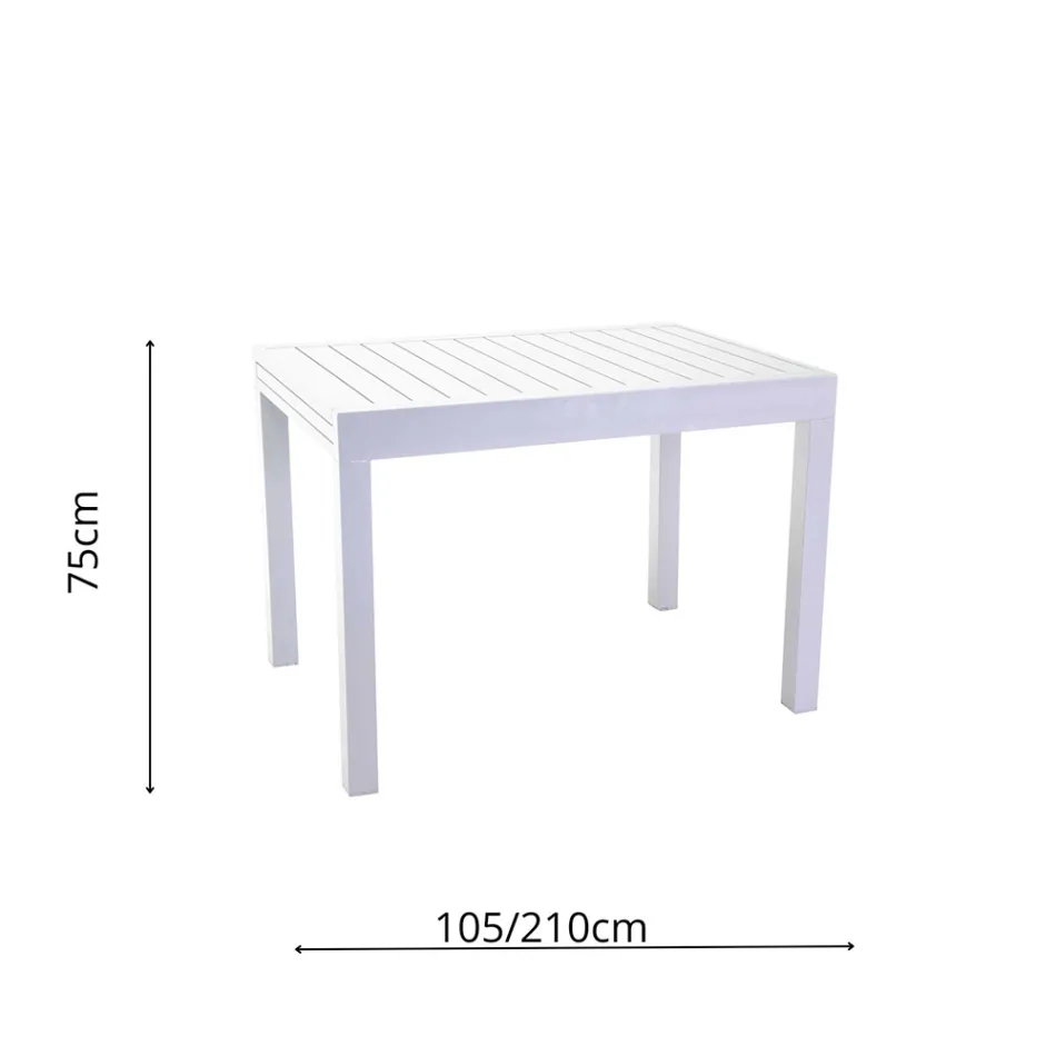 Tavolo Allungabile da Giardino Realizzato Interamente in Alluminio - Foglio Viadurini