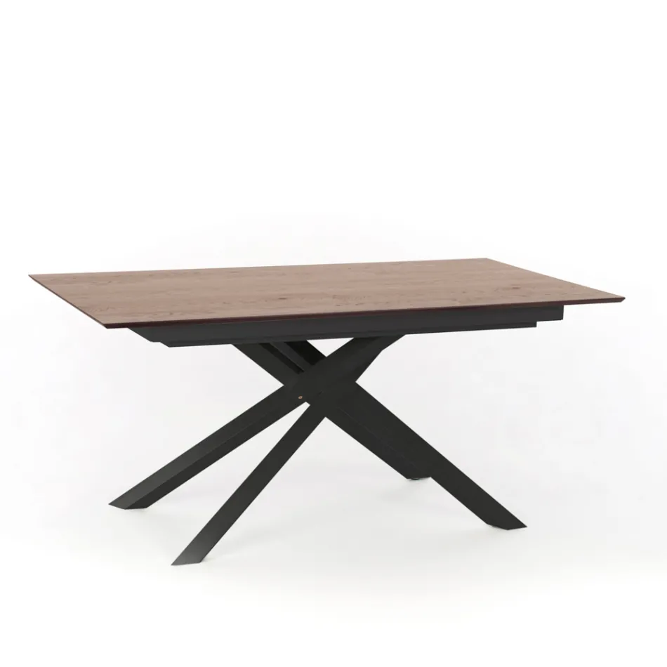 Tavolo allungabile di design con gambe in metallo, Lucera Viadurini