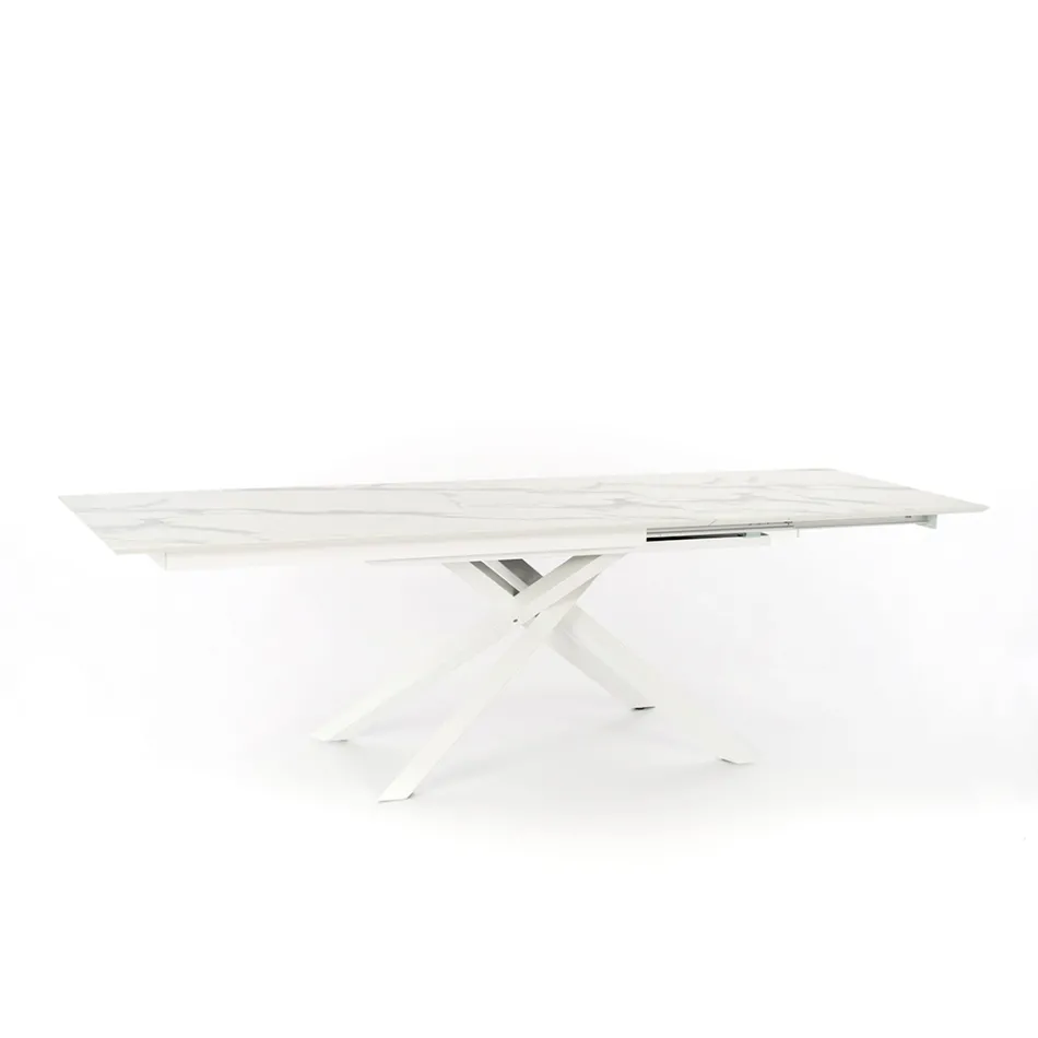 Tavolo allungabile di design con gambe in metallo, Lucera Viadurini