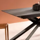 Tavolo allungabile di design con gambe in metallo, Lucera Viadurini