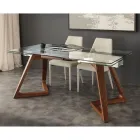 Tavolo allungabile di design con piano in vetro temperato Iside Viadurini