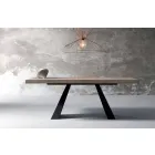 Tavolo allungabile di design in legno rovere fatto in Italia Zerba Viadurini