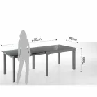 Tavolo Allungabile di Design in Vetro e Metallo, Guerriero Viadurini