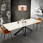 Tavolo allungabile di design in vetroceramica fatto in Italia, Dionigi Viadurini