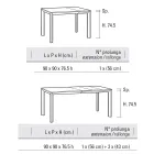 Tavolo Allungabile Fino 232 cm Quadrato in Hpl Made in Italy - Filiberto Viadurini