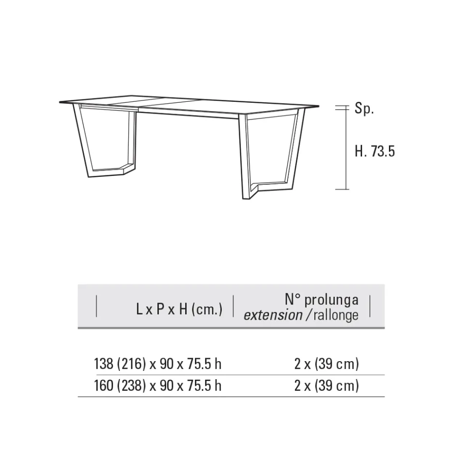 Tavolo Allungabile Fino 238 cm in Metallo e Hpl Made in Italy - Pablito Viadurini