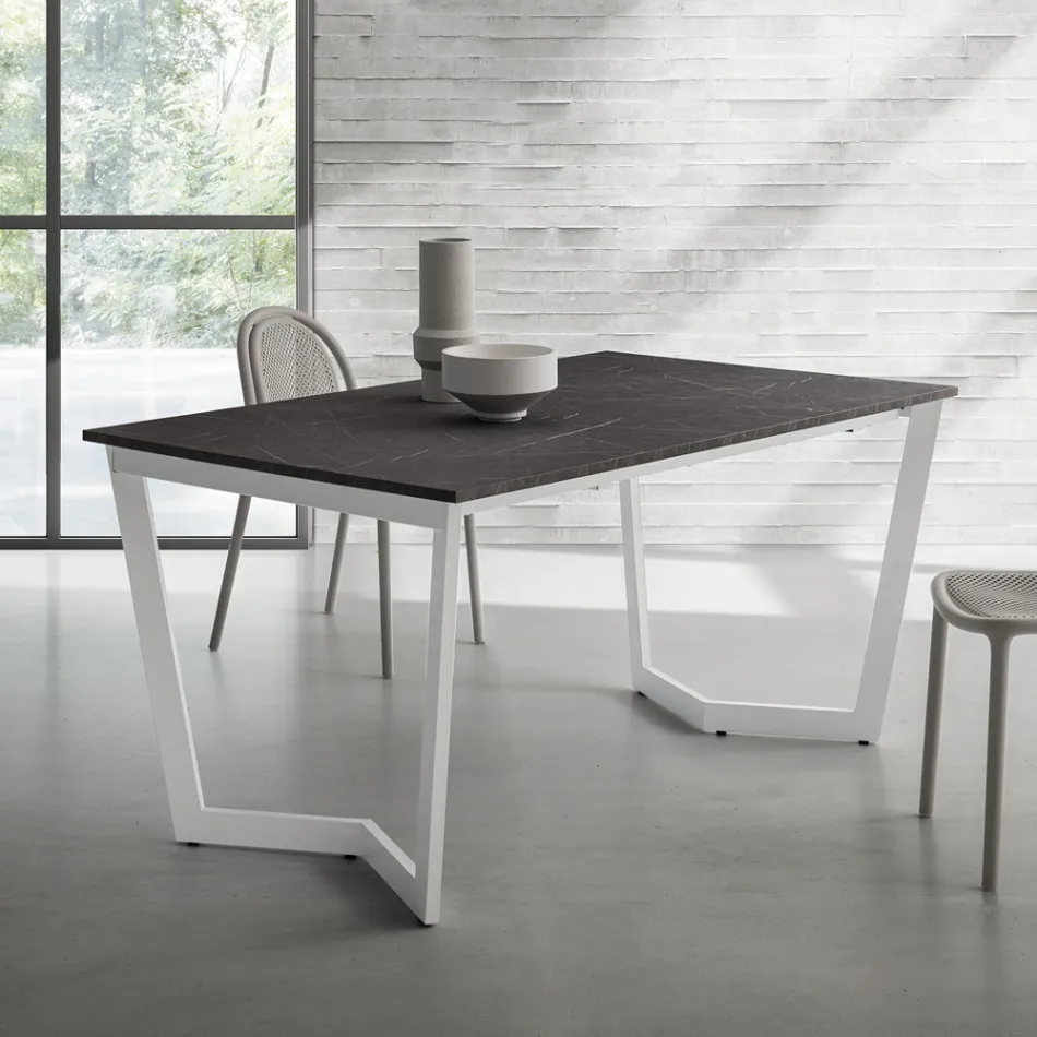 Tavolo Allungabile Fino 238 cm in Metallo e Hpl Made in Italy - Pablito Viadurini