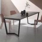 Tavolo Allungabile Fino 238 cm Metallo Moka e Hpl Made in Italy - Pablito Viadurini