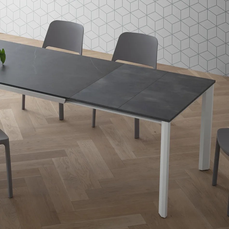 Tavolo Allungabile Fino 240 cm Piano in Laminam Made in Italy - Filiberto Viadurini