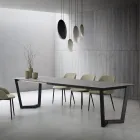 Tavolo Allungabile Fino 300 cm Base in Metallo Made in Italy - Bastiano Viadurini