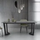 Tavolo Allungabile Fino 300 cm Base in Metallo Made in Italy - Bastiano Viadurini
