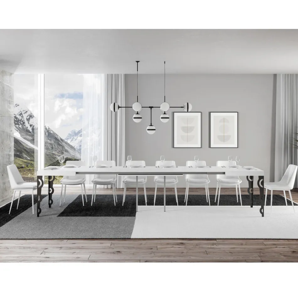 Tavolo Allungabile Fino 4 mt in Legno Nobilitato e Ferro Made in Italy – Marella Viadurini