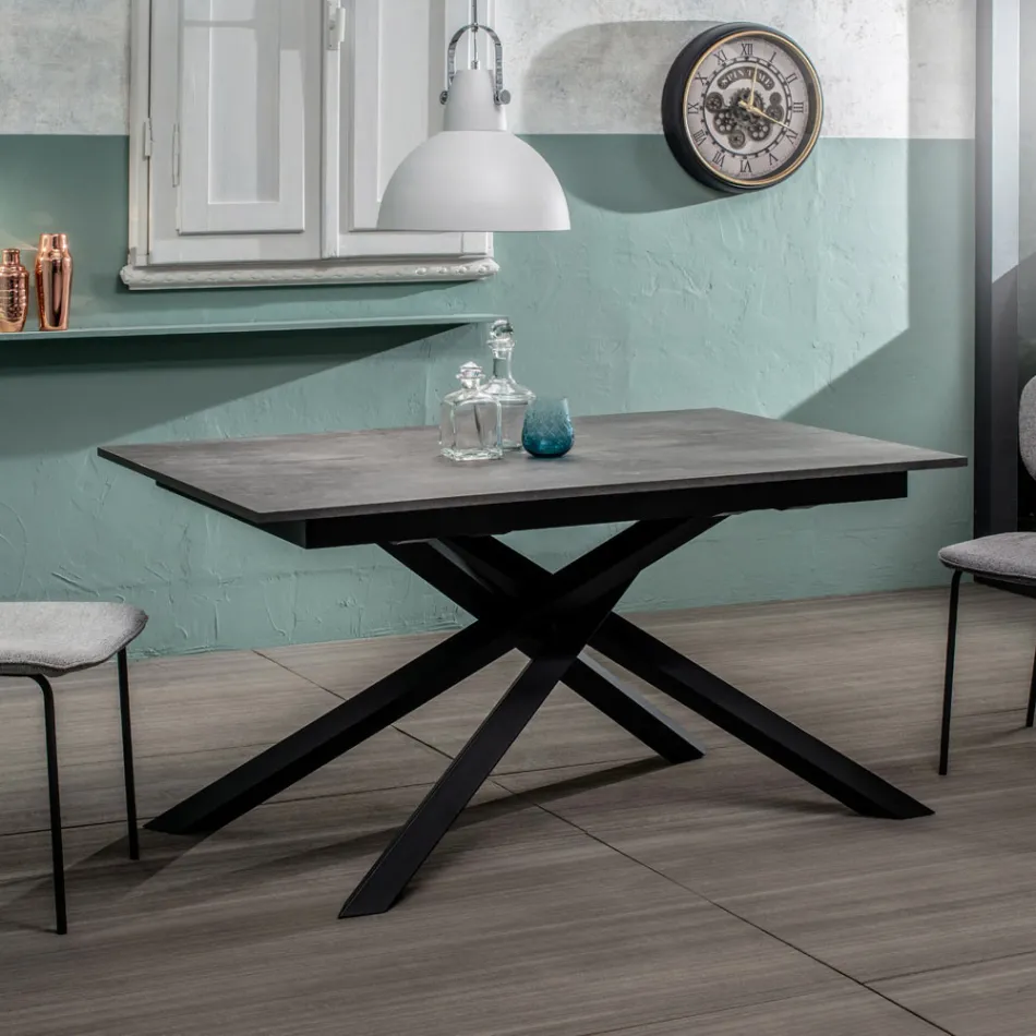 Tavolo Allungabile fino a 190 cm in Metallo e Piano in Melaminico - Lavanda Viadurini