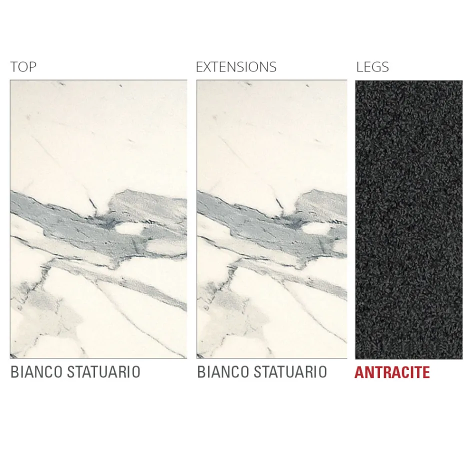 Tavolo Allungabile Fino a 240 cm con Piano in Laminam Made in Italy - Maltese Viadurini