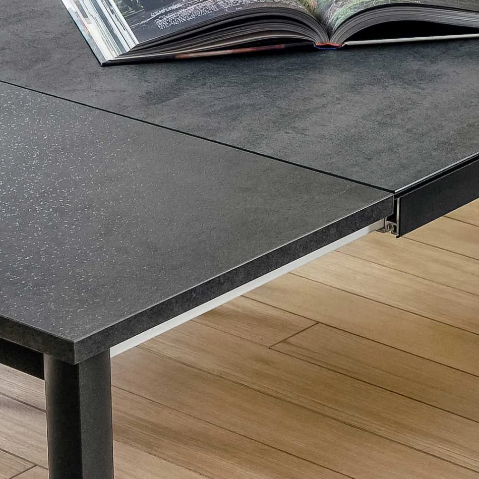 Tavolo Allungabile Fino a 240 cm con Piano in Laminam Made in Italy - Maltese Viadurini