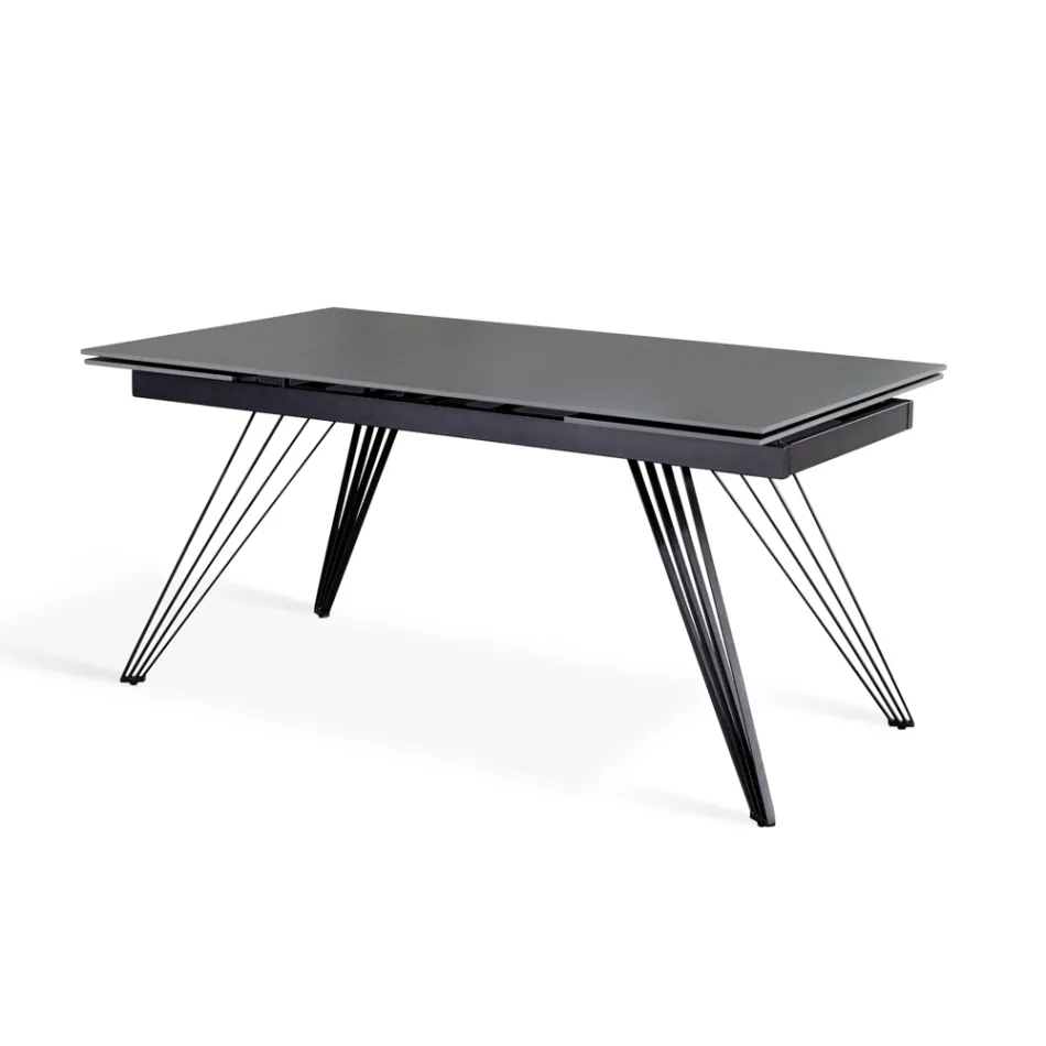 Tavolo Allungabile fino a 240 cm in Ceramica e Metallo - Bouquet Viadurini