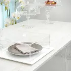Tavolo Allungabile Fino a 255 cm in Legno e Plexiglass Made in Italy - Elide Viadurini
