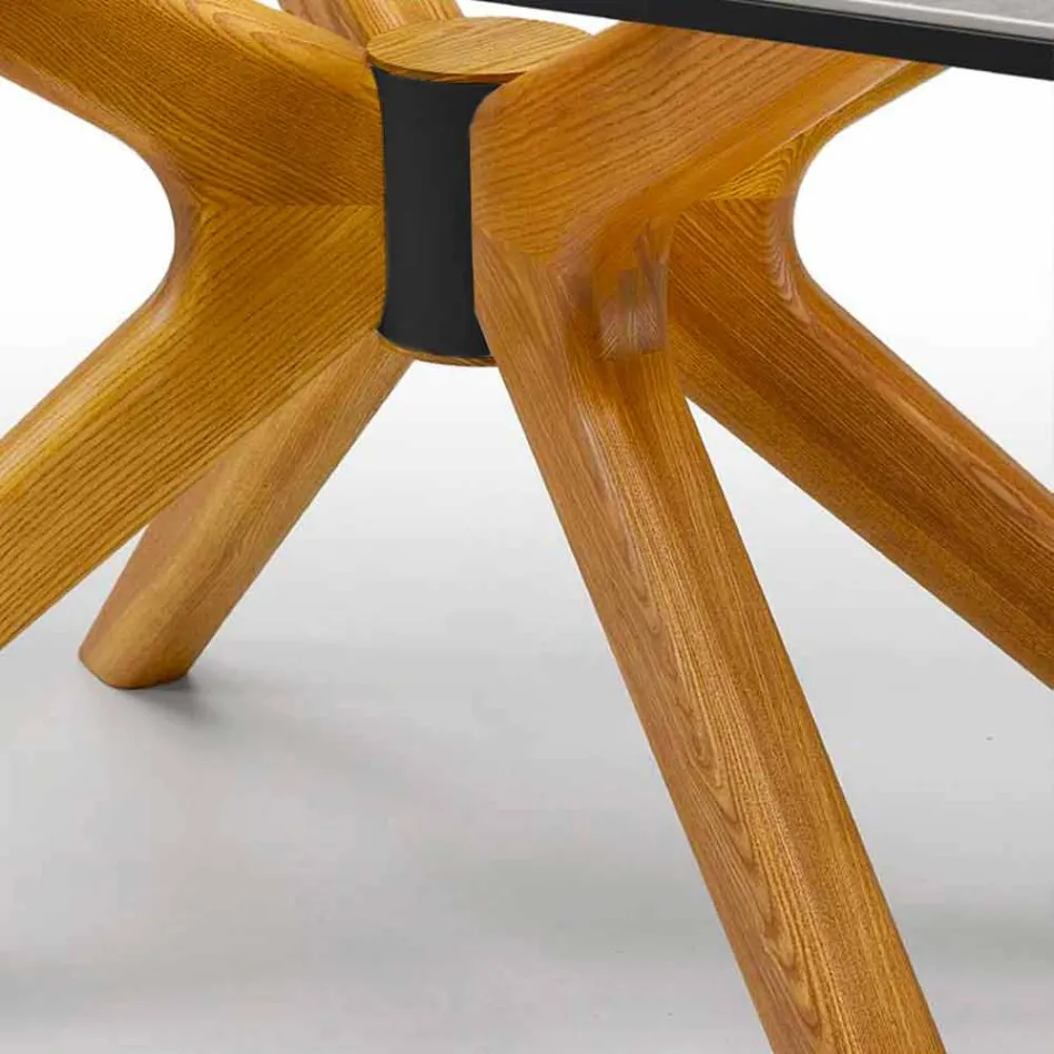 Tavolo Allungabile Fino a 260 cm in Gres Marmo e Legno Made in Italy - Malita Viadurini