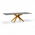 Tavolo Allungabile Fino a 260 cm in Gres e Legno, Lusso Made in Italy - Malita