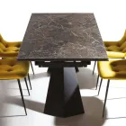 Tavolo Allungabile Fino a 280 cm in Acciaio e Vetro Ceramica Opaco - Viterbo Viadurini