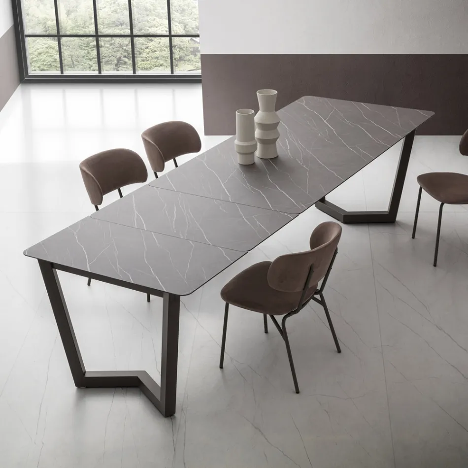 Tavolo Allungabile Fino a 300 cm in Hpl Stratificato Made in Italy - Bastiano Viadurini