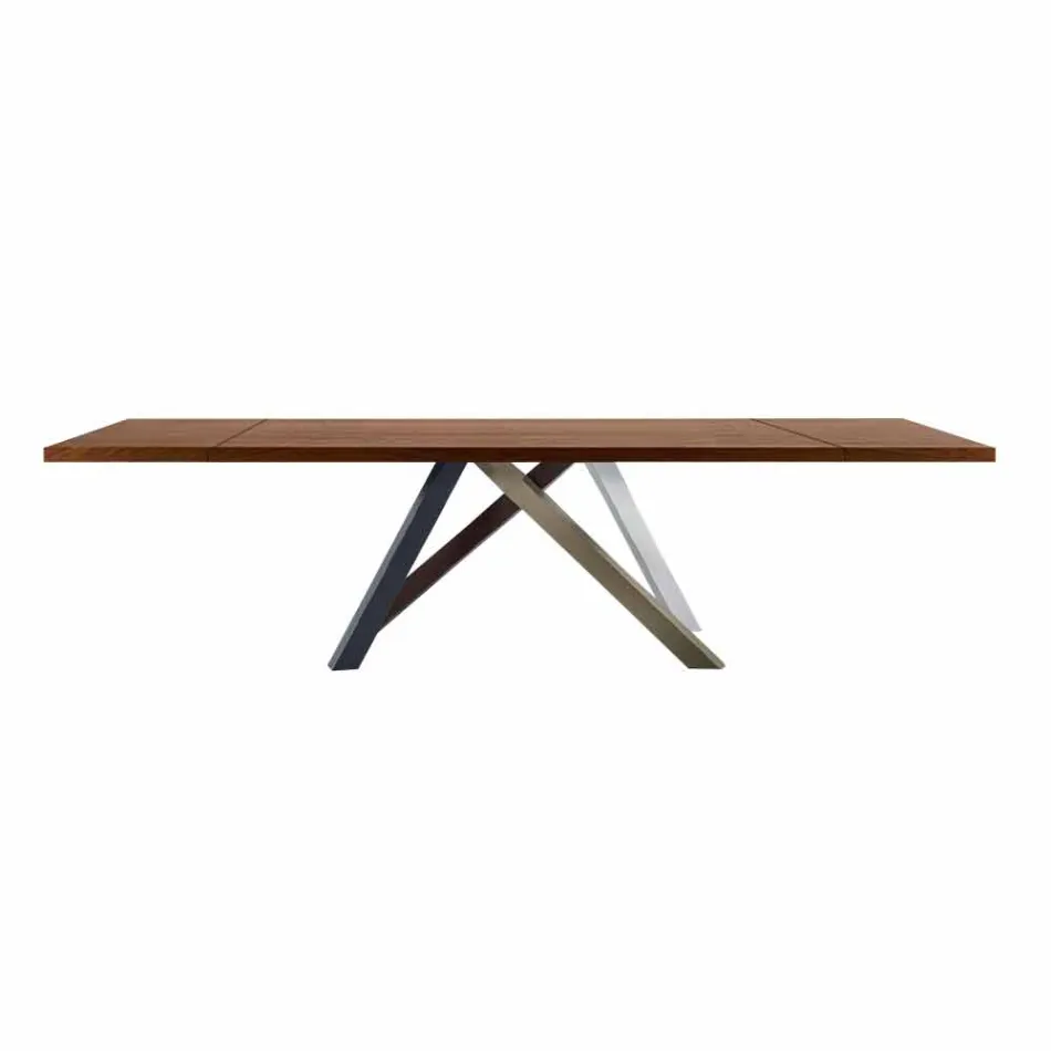 Tavolo Allungabile Fino a 300 cm in Legno e Acciaio Made in Italy - Settimmio Viadurini