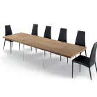 Tavolo Allungabile Fino a 300 cm in Legno Impiallacciato e Vetro – Strappo Viadurini