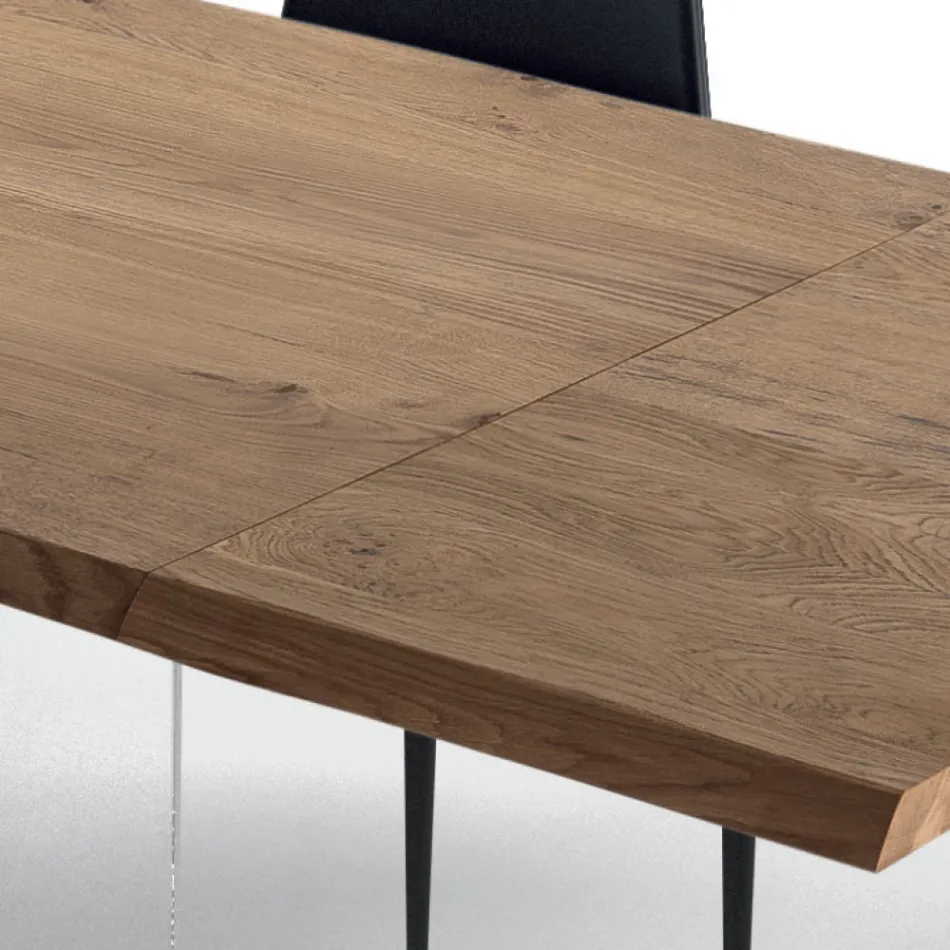 Tavolo Allungabile Fino a 300 cm in Legno Impiallacciato e Vetro – Strappo Viadurini