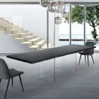 Tavolo Allungabile Fino a 300 cm in Legno Impiallacciato e Vetro – Strappo Viadurini