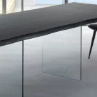 Tavolo Allungabile Fino a 300 cm in Legno Impiallacciato e Vetro – Strappo Viadurini