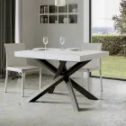 Tavolo Allungabile Fino a 440 cm in Ferro Antracite e Legno Made in Italy - Graffo Viadurini