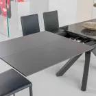 Tavolo Allungabile in Ceramica Calacatta Black Lucidato Starlit - Balia Viadurini
