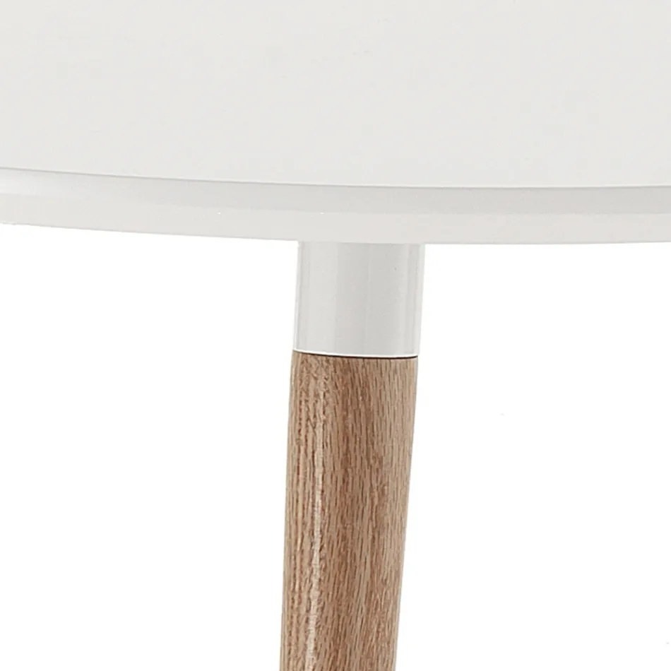 Tavolo allungabile in legno, piano bianco opaco Ian Viadurini