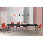 Tavolo Allungabile in Melaminico Finitura Marmo Nero Made in Italy - Ariel Viadurini