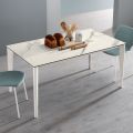 Tavolo Allungabile in Vetroceramica e Base in Metallo di Diverse Finiture - Ariel
