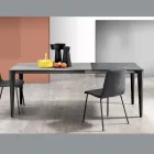 Tavolo Allungabile in Vetroceramica e Base in Metallo di Diverse Finiture - Ariel Viadurini